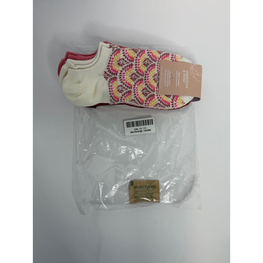 Summer & Rose 6 Pair Heel Socks Fair Isle Pattern No Show Socks NWT FabFitFun - Picture 8 of 8